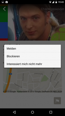 Durch einen Klick auf die Fahne blockierst du die Profile.