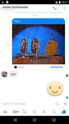 Dein Kontakt bekommt nun eine Nachricht mit deinem versendeten Gif.