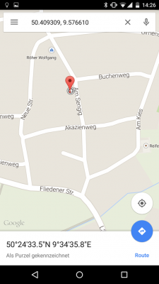 Durch einen Klick auf den blauen Pfeil-Button hast du die Möglichkeit dir die Route berechnen zu lassen. 