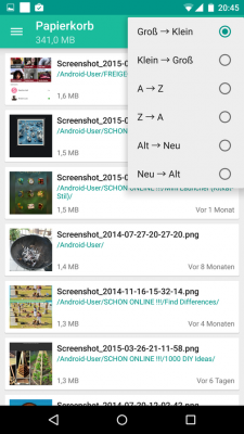 Die Ansicht der Dokumente kann von dir geändert werden. 