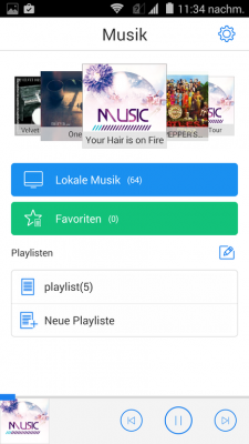 Die hauseigene Musik-App ist gut, aber der Sound über den integrierten Lautsprecher klingt sehr blechern.