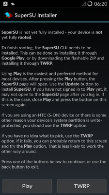 Bei der manuellen Installation musst du hier einfach auf TWRP tippen.