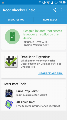 Ob der Root-Vorgang wie gewünscht geklappt hat, überprüfst du mit dem Root Check.