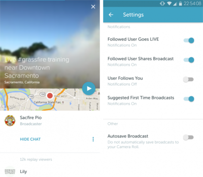 Neben dem betrachten von Livestreams kannst du in der App auch einstellen bei welchen Ereignissen du eine Benachrichtigung erhalten sollst.