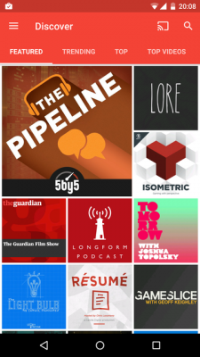 Mit einem Klick auf die unterschiedlichen Tabs findest du verschiedene Podcasts.