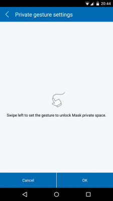 Zuerst wählst du eine Swype-Geste aus, mit der du den Privaten Bereich öffnen möchtest.