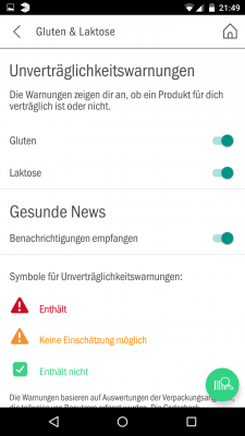 Mit verschiedenen Warnsymbolen wirst du auf ein Allergen aufmerksam gemacht. 