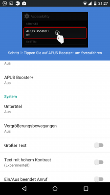 In den Einstellungen aktivierst du den Apus Booster+.