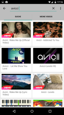 Die App sucht dir schnell die Videos aus dem Internet heraus.