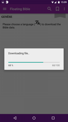 Die Bibel wird auf dein Smartphone geladen. 