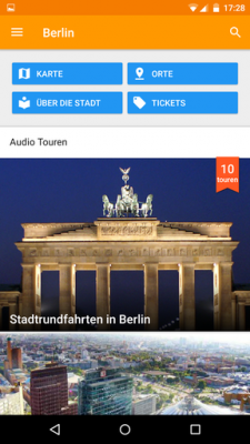 Die App zeigt für jede Stadt die angebotenen Touren und Sehenswürdigkeiten an.