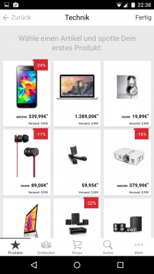 Produkte, welche billiger werden sind mit einem roten Preisschild gekennzeichnet.