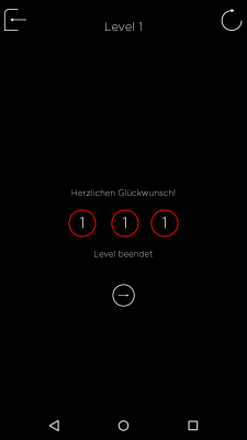 Durch einen Klick auf den Pfeil-Button gelangst du zu Level 2.