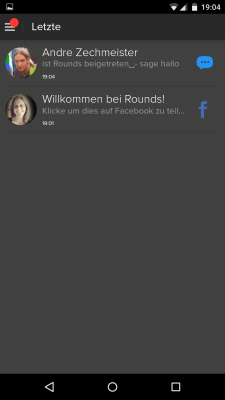 Deine Kontakte werden direkt angezeigt.