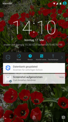 In der Benachrichtigungsleiste erhältst du schnellen Zugriff auf die App.