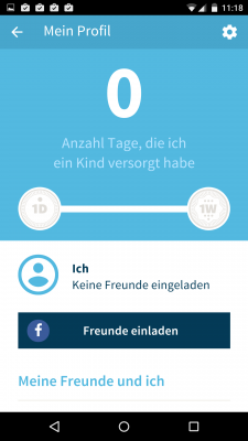 In deinem Profil wird angezeigt, wie vielen Kindern du schon geholfen hast.