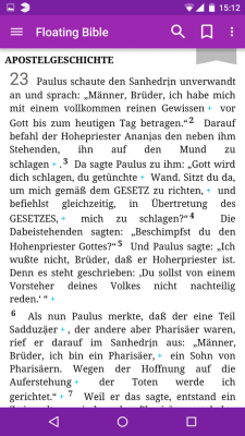 Per Fingerwisch gelangst du zu den weiteren Kapiteln. 