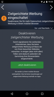 Zielgerichtete Werbung lässt sich ganz einfach deaktivieren. 