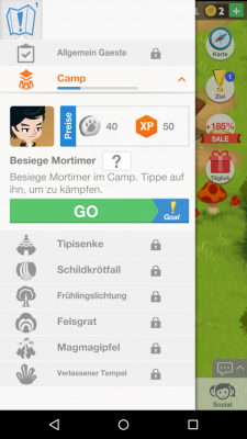 Ein Klick auf den Button Go lässt deinen Avatar zum nächsten Zielort laufen.