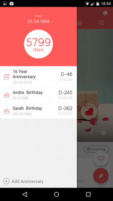 Im App-Menü sind sämtliche Jubiläen und Geburtstage aufgeführt.