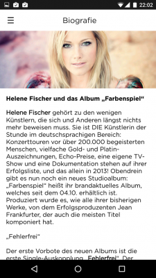 Eine kurze Biographie rundet das Angebot ab.