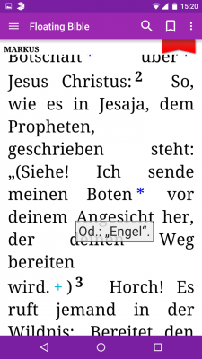 Der Klick auf den Stern zeigt dir die Bedeutung des Begriffes.