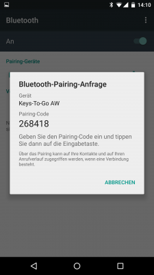 Nach erfolgtem Pairing ist deine Tastatur mit deinem Gerät verbunden.