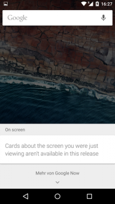 Now on Tap ist aktuell erst für die Builds von Google verfügar. Die aktuelle Preview-Version enthält das Feature noch nicht.