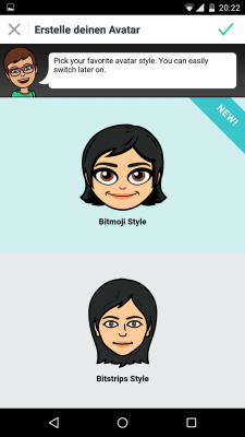 Mit Bitmoji erstellst du dir einen eigenen Avatar im Bitmoji oder Bitstrips-Style.