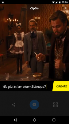 Du tippst deinen Text in die entsprechende Zeile und klickst auf den Create-Button.