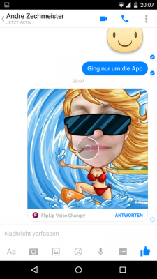 Dein Kontakt erhält ein sprechendes Bild.