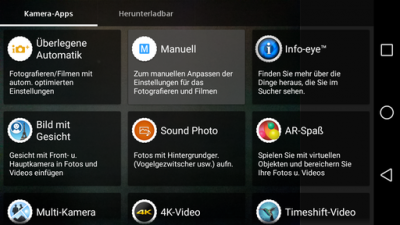 Hier lässt sich beispielsweise im Menü des Z3 Compact auf den manuellen Modus umschwenken.