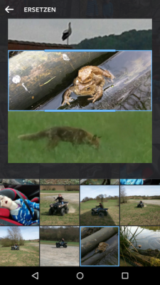 Per Schieberegler änderst du die Größe deiner Bilder.