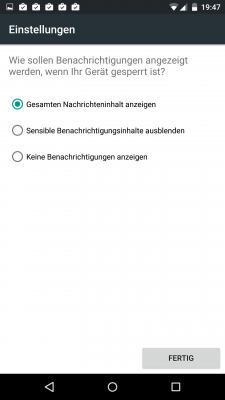  In den Einstellungen wählst du aus, wie eine Benachrichtigung bei gesperrtem Gerät angezeigt werden soll.