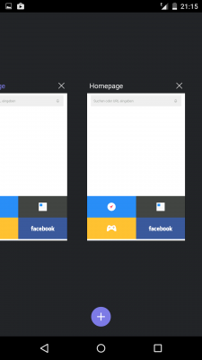 Weitere Tabs rufst du über die kleine Ziffer neben dem Menü auf.