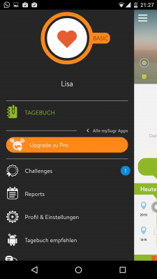  Im Menü gelangst du zu den Challenges oder schaltest die Pro-Version frei.