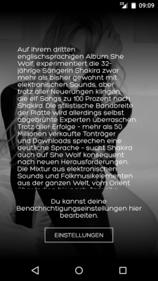 Die einzige Einstellung führt dich zu diesem Dialog und von hier zu den App-Einstellungen.