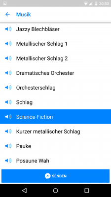 Du wählst dir einen Clip aus und klickst auf den Senden-Button.