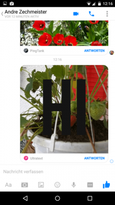 Dein Kontakt erhält eine von dir erstellte Gif-Datei. Diese Nachricht wird aufgrund der grellen Farben definitiv nicht mehr übersehen.