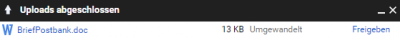 Auch PDF´s lassen sich nach dem Upload beliebig bearbeiten und konvertieren