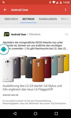 Die kleine Blase zeigt den Ladefortschritt an.