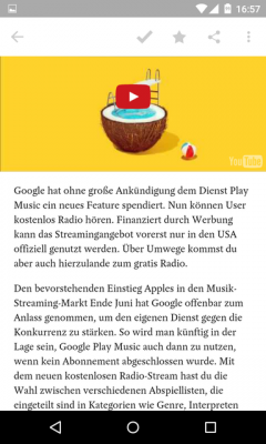 Auch einen Lesen-Modus mit verbesserter Lesbarkeit des Artikels ist bei Pocket dabei.