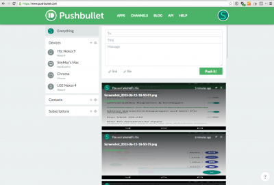 Pushbullet verfügt auch über eine Web-Version.