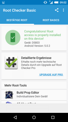 Der Root-Checker meint: "Zugriff gewährt!" ;) Der Bootloader bleibt gesperrt / die DRM-Keys erhalten