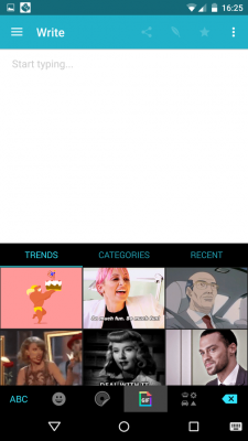 Verschiedene Gifs und Emojis zieren deine Texte.