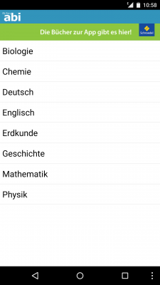Auf der Startseite findest du alle wichtigen Fächer für deine Abiturprüfung.