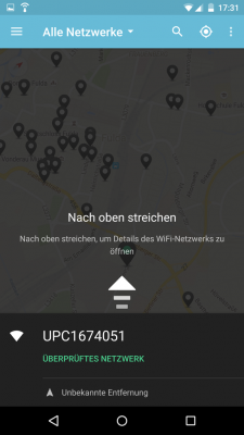Auf der Karte findest du alle verfügbaren Netzwerke. Nach einem Klick auf ein Netzwerk erhältst du weitere Informationen darüber.