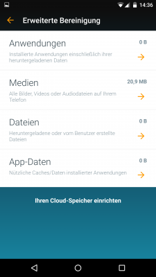 In der erweiterten Bereinigung kannst du einzelne Apps oder Dateien löschen. 