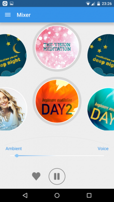 Mit dem Mix-Button erstellst du dir deinen persönlichen Meditations-Track.