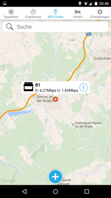 Die App zeigt dir die Hotspots in deiner Nähe an.